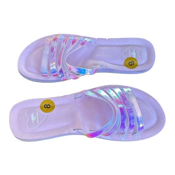 Rocket Dog Purple Pink Size 8 Flat Sandals Slip On Girls 10” From Toe To Heel - Picture 2 of 4